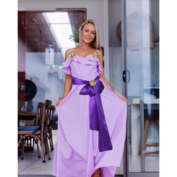 Halloween Costume Accessories Women Purple Belt Brooch Hairband Dress Up main image 7
